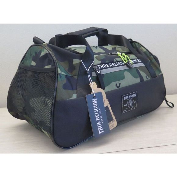 True Religion TR101809 Unisex Medium Camo Tulo Duffle Gym Bag $99 - Picture 3 of 12